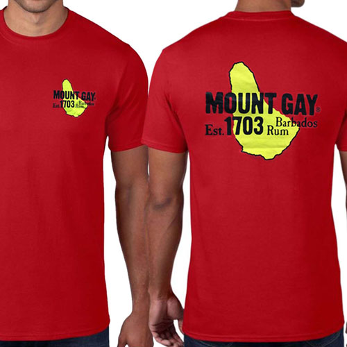 Barbados Bajan Brand Souvenir - Red Mount Gay Rum Barbados Est.1703 T-Shirt