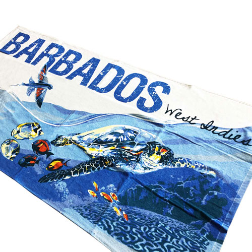 Barbados West Indies Souvenir - Beach Towel with Ocean Theme