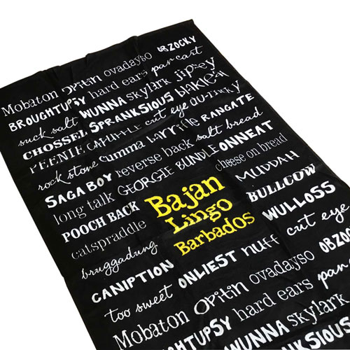 Barbados Souvenir Black Bajan Lingo Beach Towel