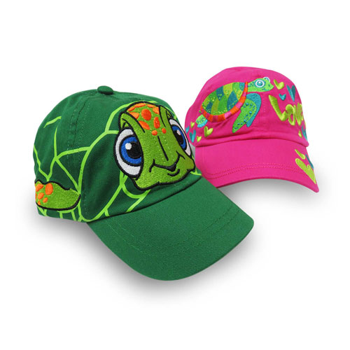 Caribbean Kidz Barbados Souvenirs - Colourful Kids Caps for Boys and Girls with Turtle Theme