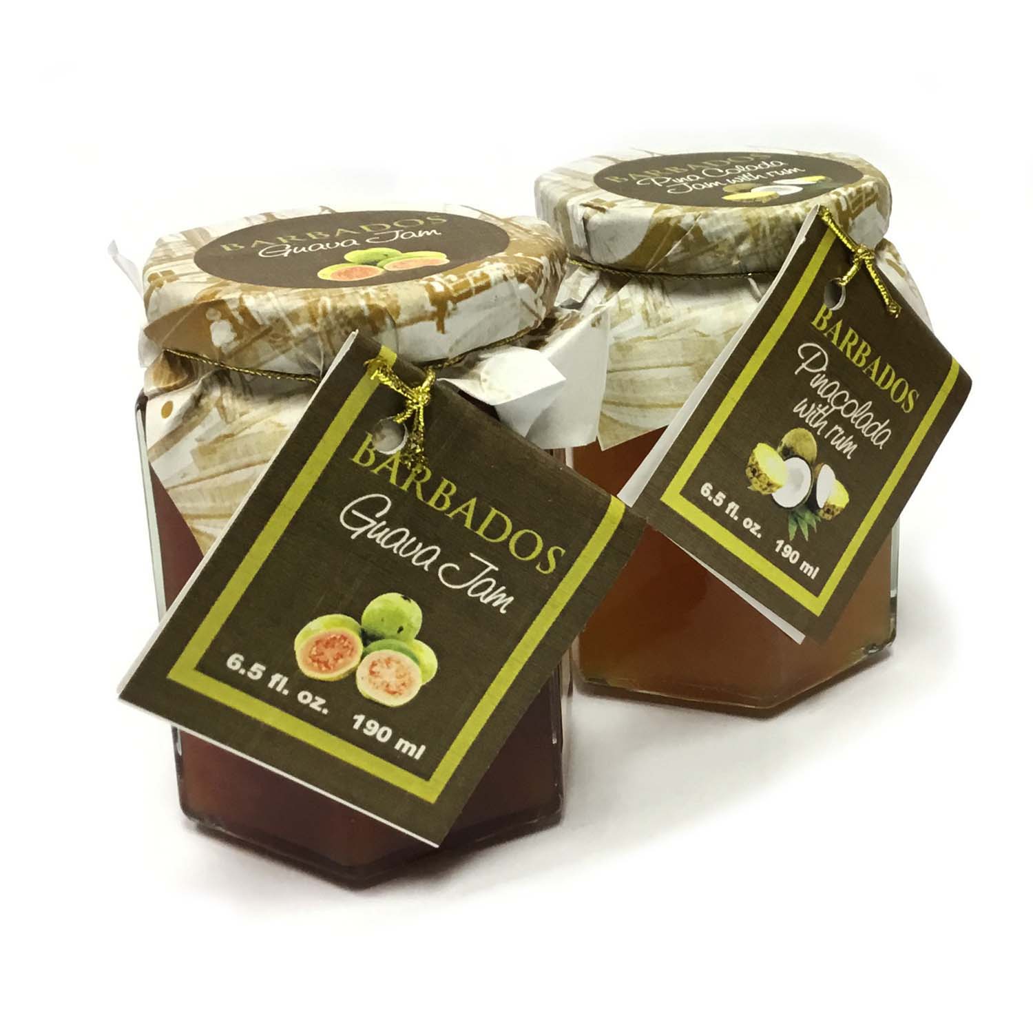 Barbados Edibles - Guava Jam and Pinacolada with Rum Jam
